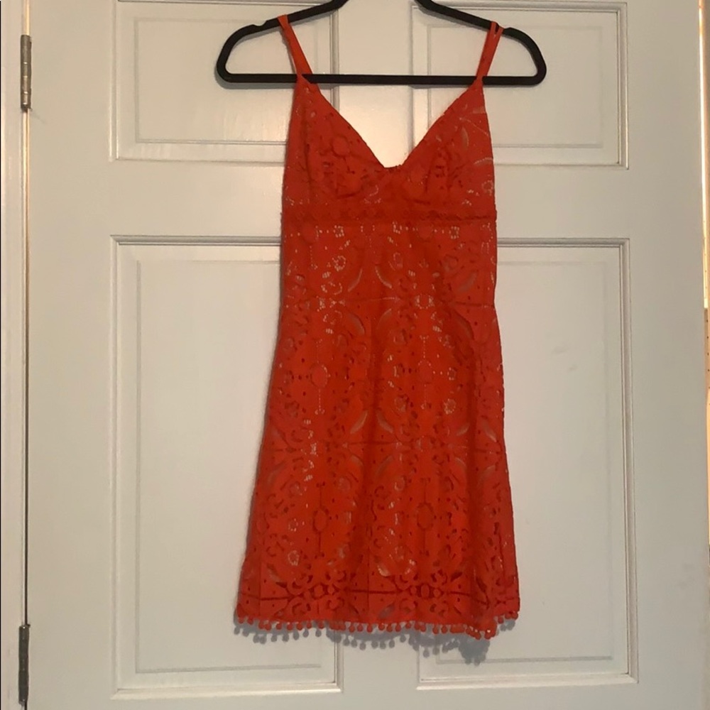 Orange cream dress